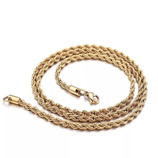 Twisted Rope Chain - Gold - 4mm