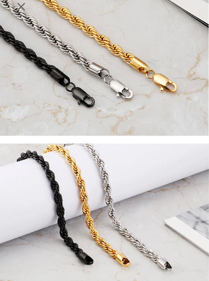 Twisted Rope Chain - Bracelets - 5mm