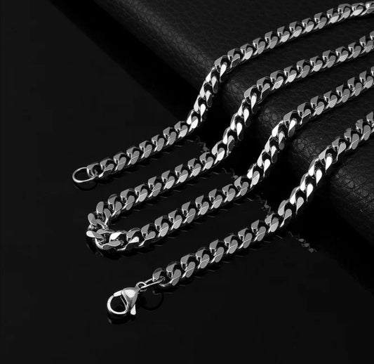 Cuban Link Chain - 5mm Silver