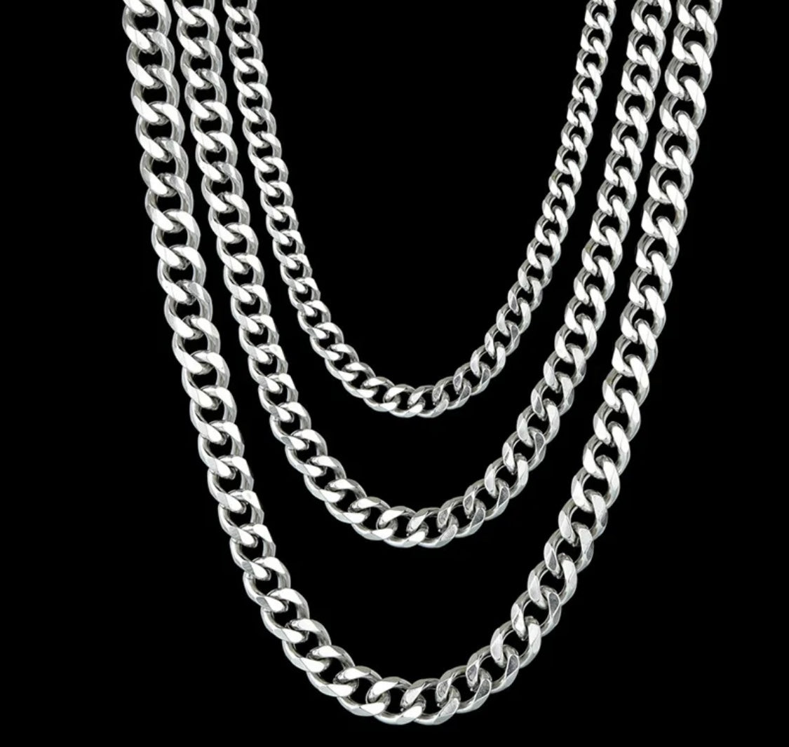 Cuban Link Chain - 5mm Silver