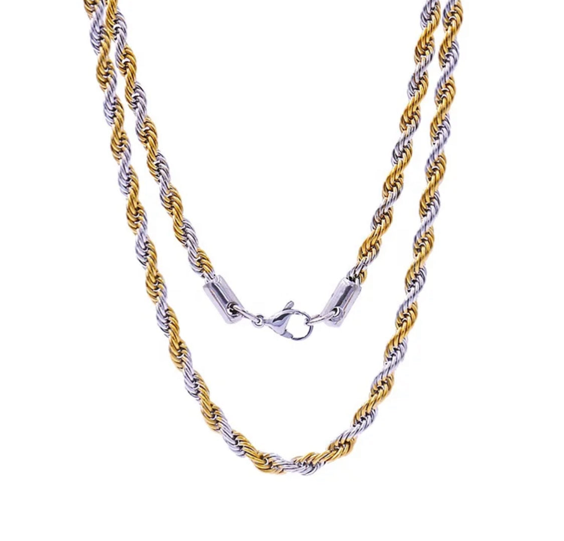 Twisted Rope Chain - Gold | Silver Twist - 3mm