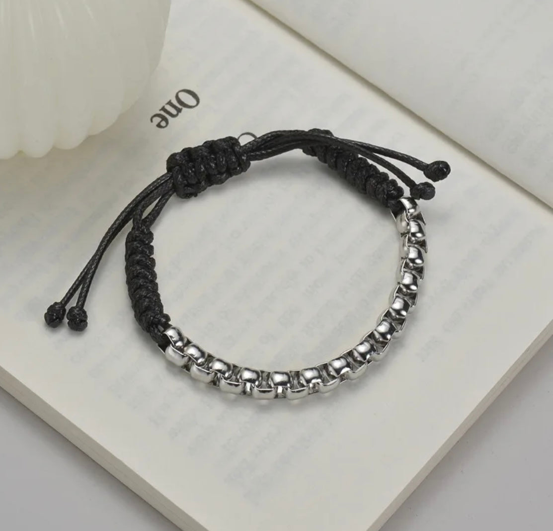 Square Link Braided Rope Bracelet