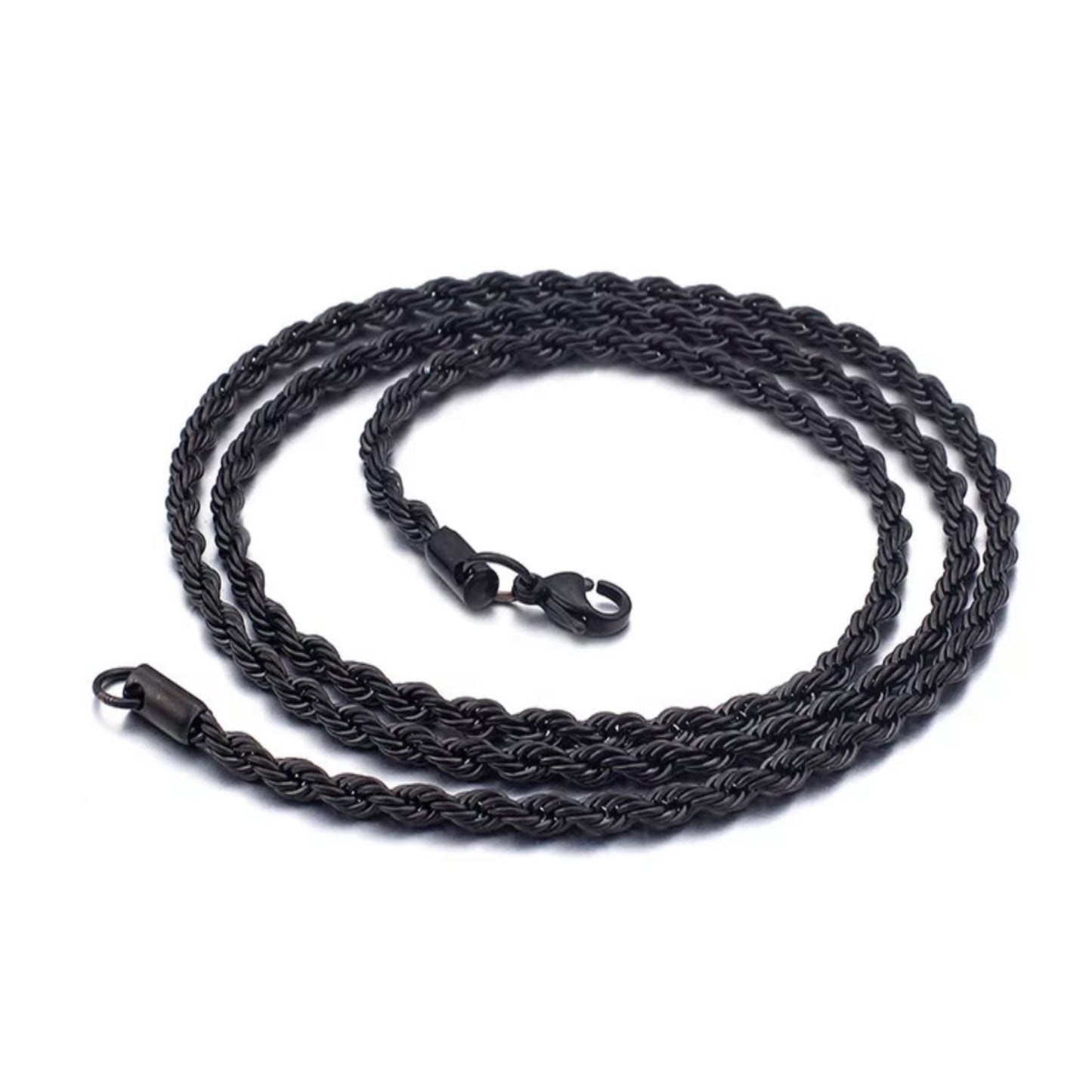 Twisted Rope Chain - Black - 4mm