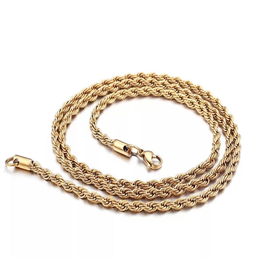 Twisted Rope Chain - Gold - 4mm – KAOTIC.AU
