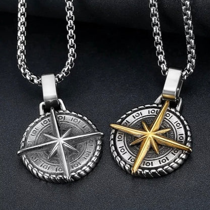 Compass Pendant Necklace (North Star)