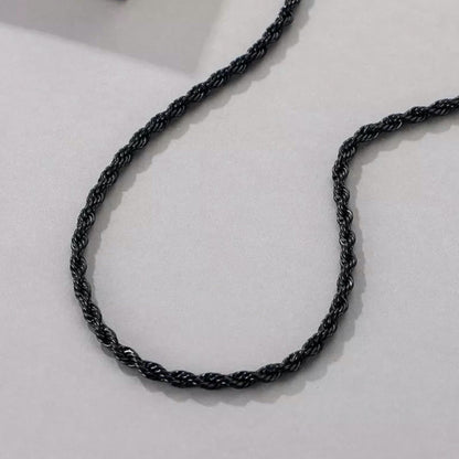 Twisted Rope Chain - Black - 3mm