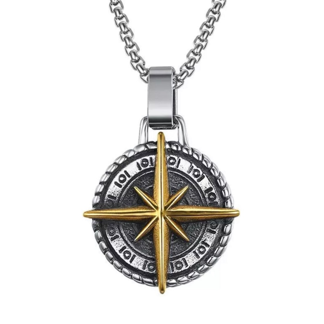 Compass Pendant Necklace (North Star)