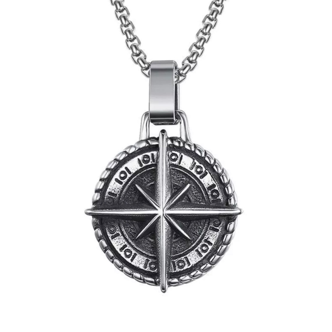 Compass Pendant Necklace (North Star)