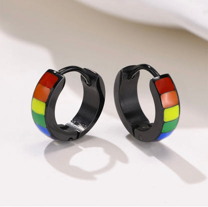 Rainbow Buckle Hoops