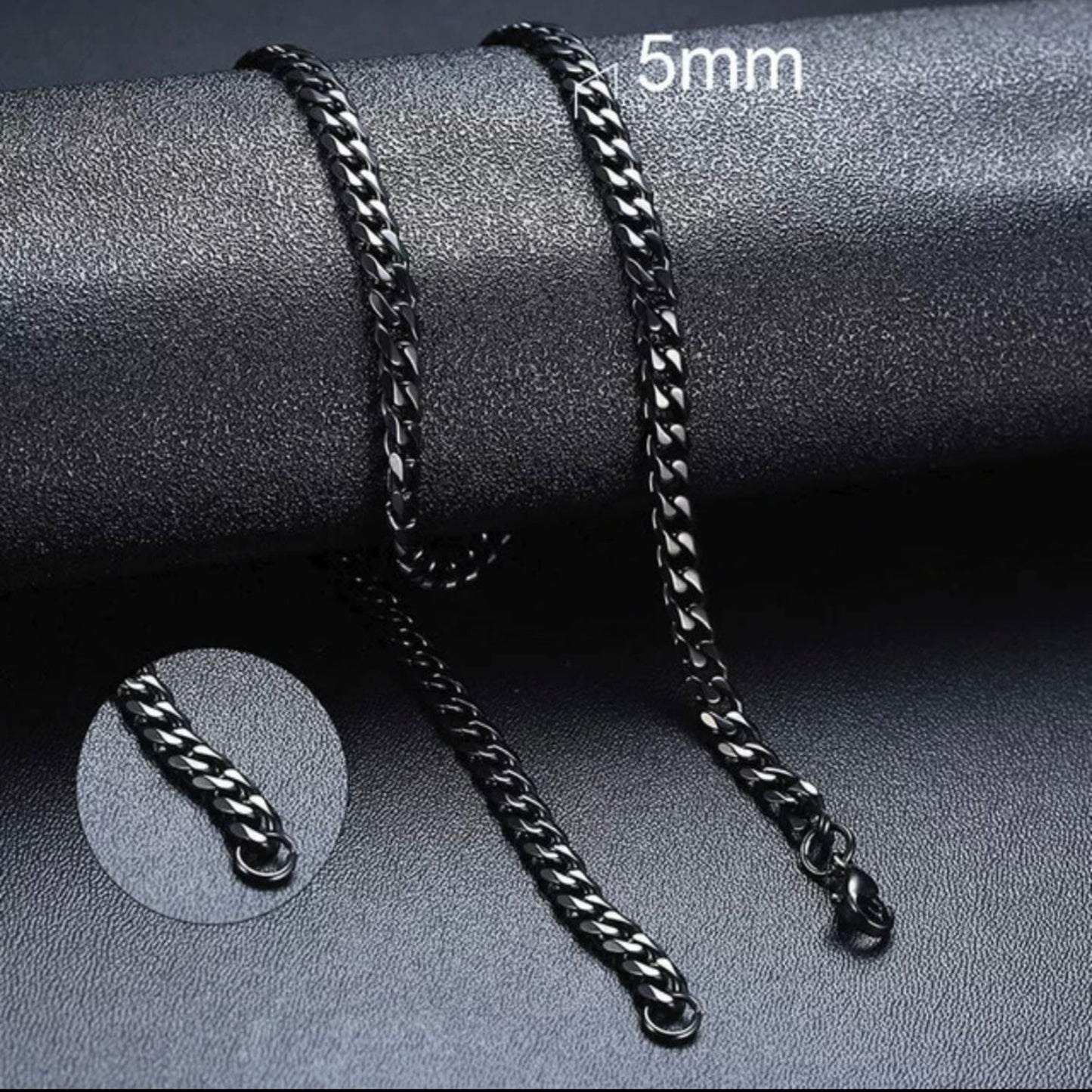 Cuban Link Chain - 5mm Black