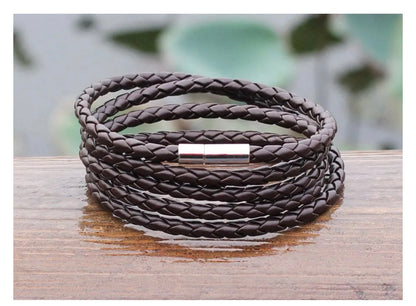 Braided Leather Wristband