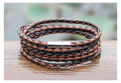 Braided Leather Wristband