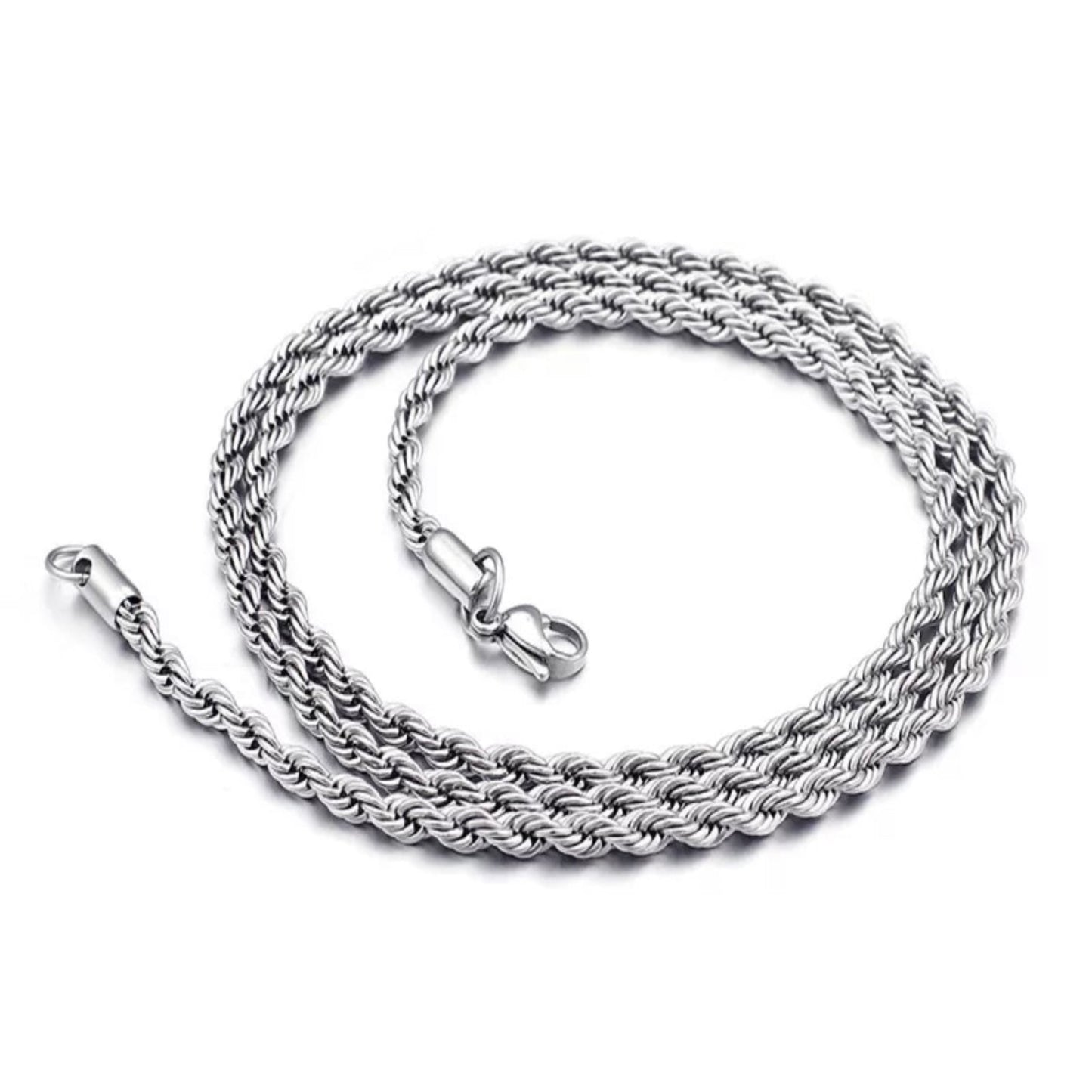 Twisted Rope Chain - Silver - 4mm