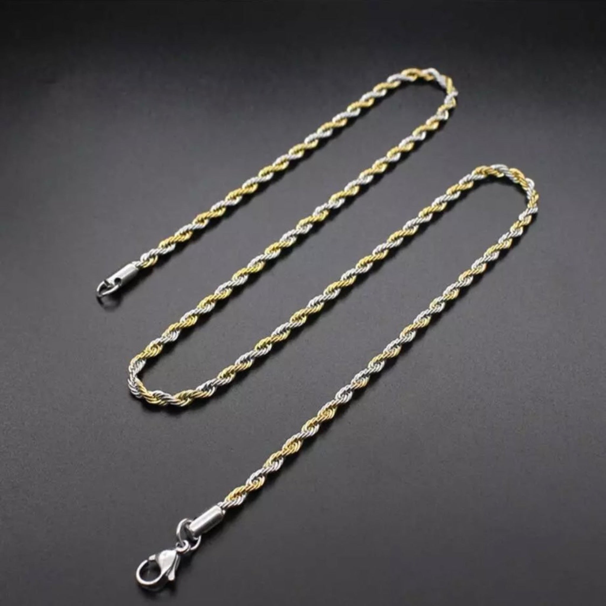 Twisted Rope Chain - Gold | Silver Twist - 3mm – KAOTIC.AU