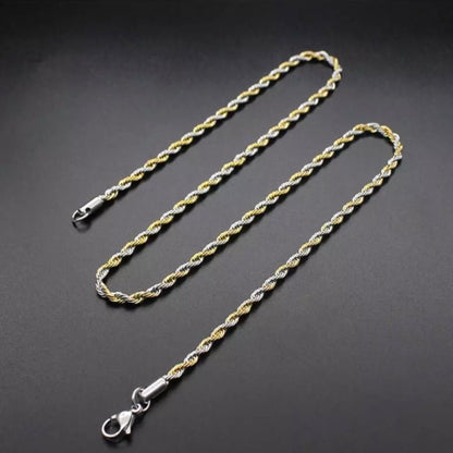 Twisted Rope Chain - Gold | Silver Twist - 3mm